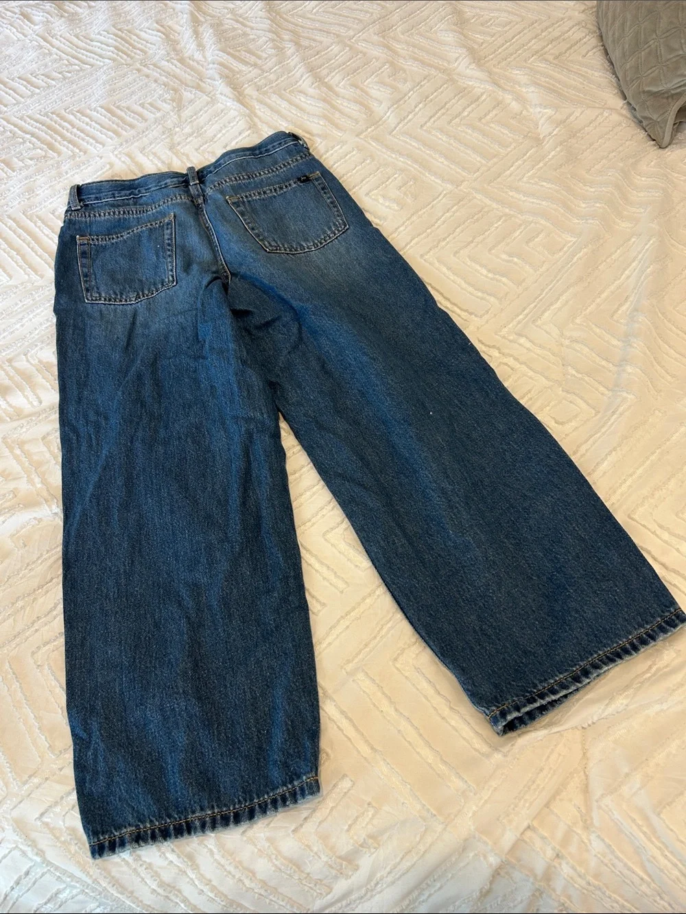 Art Class Kids Baggy Medium Wash 100% Cotton Wide Leg Denim Jeans Size 10
